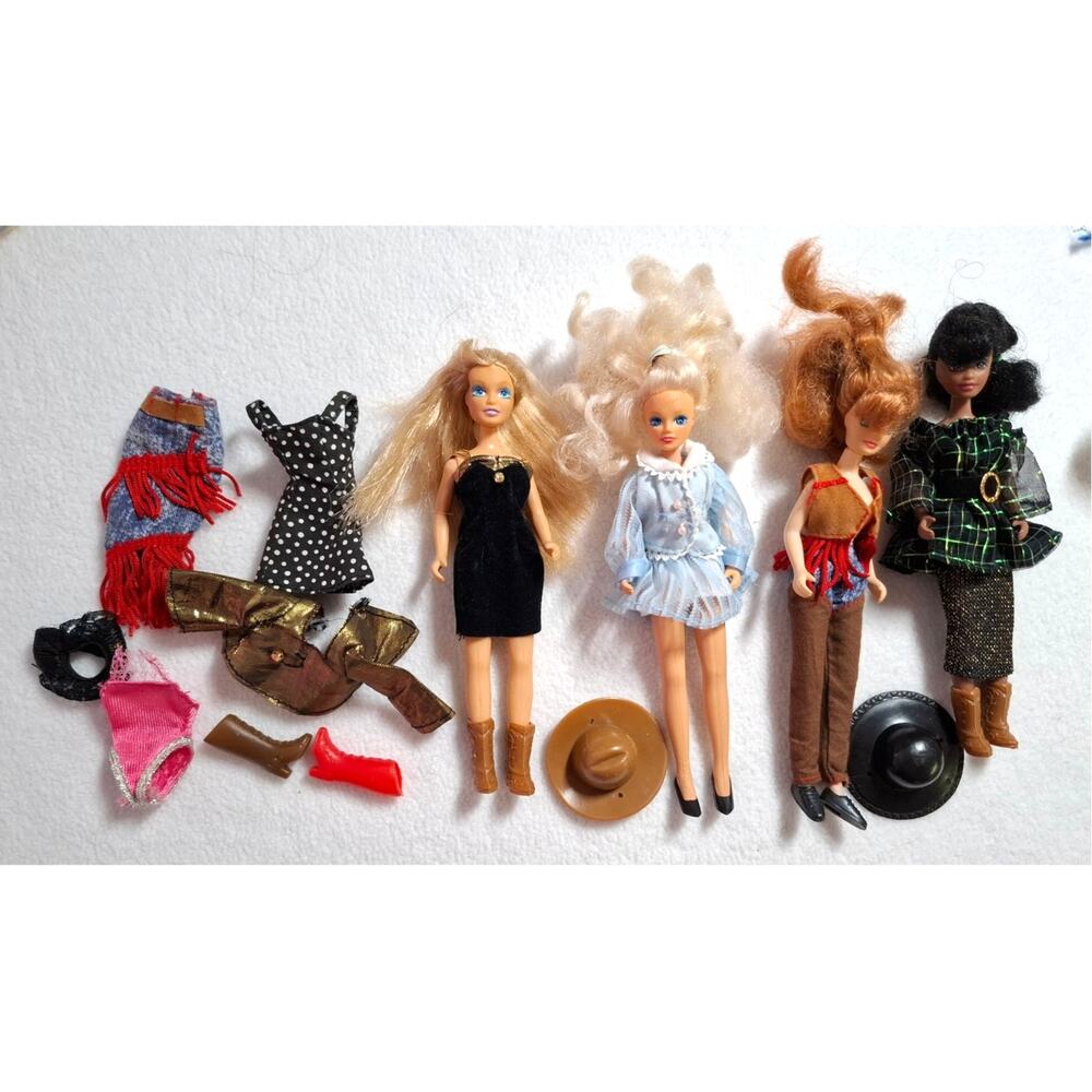 Vtg JPI Jakks Starr Model 6.5" Dolls Dawn Amber Toya Clothes Shoes Hats Lot
